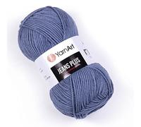Yarn Art Jeans Plus Yarn, 55 % coton, 45 % polyacrylique, 100 g, 160 m, poids du fil : 4 : peigné-Aran (68)