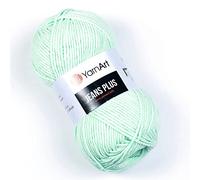 YarnArt Jeans Plus Pelote de laine en mélange de coton - Tricot et crochet, fil doux pour bébé, 55 % coton, 45 % acrylique, 100 g, 160 m, poids du fil : 4, (1 écheveau) (79)
