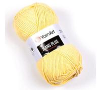 YarnArt Jeans Plus - Fil en coton mélangé - Pour tricot et crochet, doux pour bébé, 55 % coton, 45 % acrylique, 100 g, 160 m, poids du fil : 4, (1 écheveau) (88)
