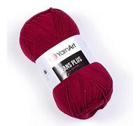 YarnArt Jeans Plus - Fil en coton mélangé - Pour tricot et crochet, doux pour bébé, 55 % coton, 45 % acrylique, 100 g, 160 m, poids du fil : 4, (1 écheveau) (66)