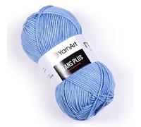 YarnArt Jeans Plus Pelote de fil de coton mélangé doux, 55 % coton et 45 % acrylique, poids peigné n° 4, pour amigurumi, projets de bébé, tricot et crochet, durable et lisse, 100 g, 160 m (15)