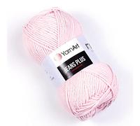 YarnArt Jeans Plus Pelote de fil de coton mélangé doux, 55 % coton et 45 % acrylique, poids peigné n° 4, pour amigurumi, projets de bébé, tricot et crochet, durable et lisse, 100 g, 160 m (18)
