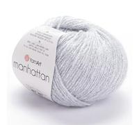 YARNART Manhattan - Fil à tricoter pailleté avec éclat métallique - Laine et acrylique - 50 g, 218 m (901)