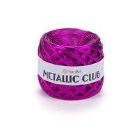 YarnArt Metallic Club Yarn Pelote de fil super volumineux pour t-shirt - 100 % polyester, 180 g, 55 mètres, couleurs brillantes, parfait pour sacs à main, tapis, sacs en crochet et plus (8111)