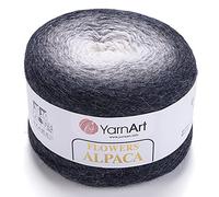 YarnArt Pelote de fil à crochet Motif fleurs d'alpaga 20 % alpaga 80 % acrylique 250 g Longueur 910 m Multicolore