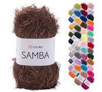 YarnArt Samba Fil doux semblable à de la fourrure, 150 m, pelote de 100 g (2034, marron foncé)