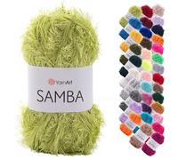 YarnArt Samba Pelote de fil doux imitation fourrure - 150 m - Pour tricot, crochet et amigurumi - Pour écharpes, chapeaux et projets décoratifs - 100 g (35)