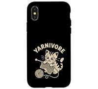 Yarnivore Fil à Tricoter Mignon et Amusant Motif Chat Coque pour iPhone X/XS