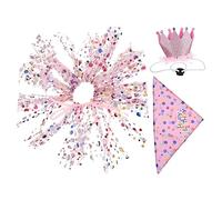 YARNOW 1 Ensemble De Costume d'anniversaire pour Animaux De Compagnie Écharpe pour Chiot Costume pour Bébé Chapeau pour Chien Teckel Premier Chien