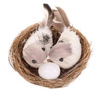 YARNOW 1 Ensemble De Ronds De Serviette Polygonaux Décoration De Maison De Cochon d'Inde Oiseau Artificiel Ornements De Noël Oiseau Calopsitte Faux Oiseau Kit De Nichoir