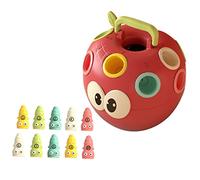 YARNOW 1 Ensemble Jeu Éducatif pour Garçon Fille de Jouets Apprentissage avec Puzzles de Formes Colorées Pomme vers Développement Cognitif et Coordination Main Oeil