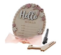 YARNOW 1 Ensemble Panneau de bienvenue pour nouveau-né : Tableau des étapes importantes pour bébé avec base et stylo