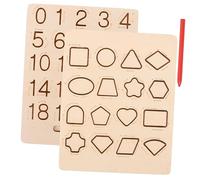YARNOW 1 Ensemble Planche à Tracer Bois pour Garçon Fille Tableau Éducatif de Traçage des Lettres et Chiffres Outil Apprentissage pour Éducation Précoce