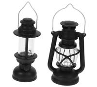 YARNOW 1 Jeu Lampe À Pétrole Rétro Poupées Ancien Lampes À Pétrole pour Usage Intérieur Petit Décor Lampe À Pétrole Lampes À Huile Modèle D'éclairage Au Kérosène PP Noir 2 Pièces