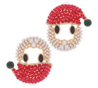 YARNOW 1 Paires Boucles D'oreilles Père Noël Brillantes Mignonnes et Originales pour Fêtes Déguisements Bijoux de Noël pour Femmes