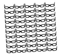 YARNOW 1 Paquet Accessoires de Poupée DIY Lunettes Simulées Noires pour Fabrication de Poupées Fournitures de Jouets pour Garçon Fille