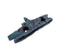 YARNOW 1 Pc décoration d'aquarium Naufrage décoration épave Ornement épave décor d'aquarium Flottant décor pour Aquarium Bol air Paysage Aquatique Ornement de Bureau résine Green