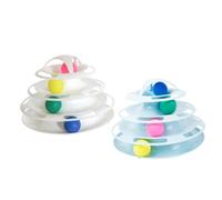 YARNOW 1 Plateau Tournant pour Chat Jouet Rotatif De Piste 4 Couches Plaque d'amusement pour Animaux De Compagnie Brillant pour Attirer L'attention du Chat