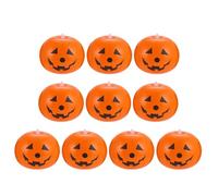 YARNOW 10 Ballons Décoratifs en Latex de Citrouille Orange pour Halloween Design Lumineux et 3 Piles Boutons Inclus, pour Décoration de Fête Halloween