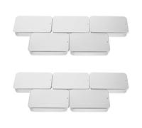 YARNOW 10 Pièces Boîte Métal Coulissante Rectangulaire Mini Coffret Rangement Portable pour Bijoux Cosmétiques et Accessoires de Voyage