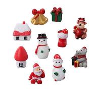 YARNOW 10 Pièces Boule À Neige Figurines Maison Ornements Boule À Neige Ornement Table De Noël Miniature Table De Noël Figurine Miniature Figurine De Noël Statuette Artisanat Décorations