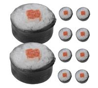 YARNOW 10 Pièces Miniature Sushi Food Model DIY Craft Kit Lifelike Japanese Rice Roll for Dollhouse Home Office Decoration and Skill Development