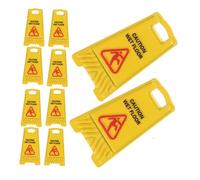 YARNOW 10 pièces Miniature Wet Floor Warning Signs Alloy Folding Slippery Floor Safety Education Toy for Dollhouse Accessory