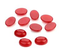 YARNOW 10 Pièces Patchs en Agate Ovale Rouge pour Décoration de Surface de Bague, Accessoires Délicats pour Fabrication de Bijoux et Loisirs Créatifs