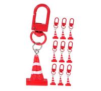 YARNOW 10 Pièces Porte-clés Cône De Route pour Mignon Étiqueter Lourd Populaire Cônes Simple Mini Sac Porte-clés Pendentif Cône De Signalisation Charmes De Porte-clés Métal Rouge