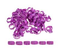 YARNOW 100 Pièces Anneaux de Jambe pour Poules en Plastique Réutilisables, Identification Ajustable, Couleur Pourpre, Gestion des Opérations Avicoles