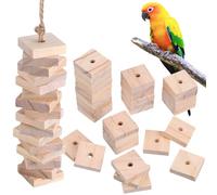 YARNOW 100pièces Blocs De Bois à Mâcher pour Oiseaux Jouets Naturels pour Perroquets Et Inséparables Accessoires De Cage pour Favoriser Exploration Et Amusement