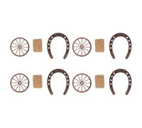 YARNOW 12 décorations de fête sur Le thème du Far West : Roue de Chariot Miniature, Fer à Cheval et meule de Foin. Accessoires de fête Western pour centres de Table de Mariage ou d’Anniversaire