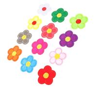 YARNOW 12 Écussons Thermocollants Décoratifs à Fleurs, Broderie en Fil Polyester sur Tissu Sergé, Pack de 12 pour Couture la Maison ou Atelier de Tailleur