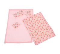 YARNOW 12, Ensemble 3 Pièces Rose Drap-Housse, Oreillers et Couette, Accessoires Décoratifs pour Chambre de Poupée, Décor Miniature Réaliste