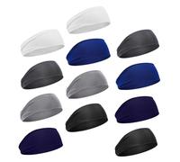 YARNOW 12 pièces Bandeaux de Sport pour Garçon Fille Absorption Haute Performance Doux et Respirants Maintien Sécurisé pour Running Basketball Football Unisexes Multicolores