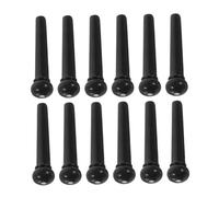 YARNOW 12 Pièces Chevilles de Pont pour Guitare Acoustique et Folk en Abs Noir, Réduisent la Résonance et Améliorent la Conduction des Vibrations des Cordes