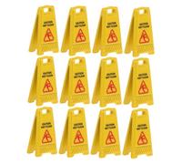 YARNOW 12 pièces Miniatures Panneaux Avertissement Sol Humide pour Maison de Poupée Signalisation Réaliste Plastique pour Jeux Imitation et Éducation Sécurité des Garçon Fille