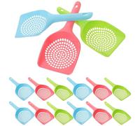 YARNOW 15 Pièces Lot de Pelles à Litière pour Chat en Plastique avec Grille à Petits Trous Set de Nettoyage Ergonomique pour Déchets Animaux Filtrage Fin pour Boîte à Litière pour Chats