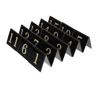 YARNOW 15pcs Numéros de Table en Acrylique Noir Double-face en V, Épaisseur Robuste, Visibilité Claire, Facile à Entretenir pour Environnements Occupés et Divers Cadres