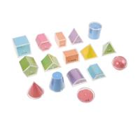 YARNOW 16 Pièces Blocs Géométriques Solides avec Formes Pliables pour Enseignement Mathématique Garçon Fille Modèles Manipulables Matière Sûre pour Apprentissage Espace Volume et Aire