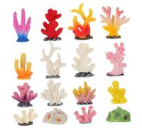 YARNOW 16 Pièces Décor Récif Corallien Aquarium Résine Artificielle Mini Ornements Coraux Simulés Décoration Légère pour Petits Aquariums et Réservoirs Poissons