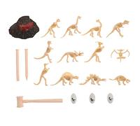 YARNOW 19 Pièces Jouets Archéologie de Dinosaures Kit de Fouille Créatif avec Squelette de Dinosaure pour Garçons et Filles Stimulateur Imagination Éducatif
