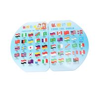 YARNOW 1Ensemble Éducatif Bois pour Garçon Fille Cognitif Géographique Drapeaux Les Pays et Localisation pour Développement et Éducation Précoce