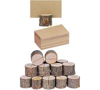YARNOW 1ensemble Support de Pancarte de Table Bois Naturel Porte-Cartes de Bureau Stable pour Affichage de Prix Déco Table Rustique pour Mariage et Réunion Cartes Écrites