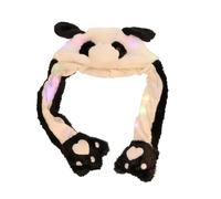 YARNOW 1Pièce Chapeau Lumineux Panda Oreilles Animées pour Fêtes Coiffe et Chaleureuse Accessoire pour Costumes