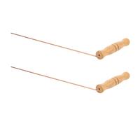 YARNOW 2 Baguettes de Sourcier en Cuivre Pur 99% Poignée en Bois Ensemble Léger et Portable pour Détection de Métaux Outils de Divination et Chasse aux Fantômes pour Radiesthésie et