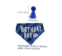 YARNOW 2 Ensemble Accessoires Fête Anniversaire Chien Bandana Et Chapeau pour Animaux Petite Moyenne Et Large Chats Inclus Bleu pour Célébrations