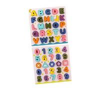 YARNOW 2 Ensembles Éducatif Bois pour Garçon Fille de Puzzles Alphabétiques et Numériques pour Reconnaissance des Chiffres et Lettres Activités Amusantes pour Garçons et Filles