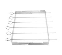 YARNOW 2 Ensembles Gril Plaque Bacon Poulet Étagère Plateau Barbecue Bouilloire Guimauve Teppanyaki Coopérative Viande Filet Poêle à Frire Mangeoire Chauffage Silver Acier Inoxydable