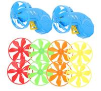 YARNOW 2 Ensembles Lot de Jouets Interactifs pour Chat avec Disques Colorés Lanceurs Dhélices pour et Stimulation Jouets Dintérieur et Extérieur Style Aléatoire
